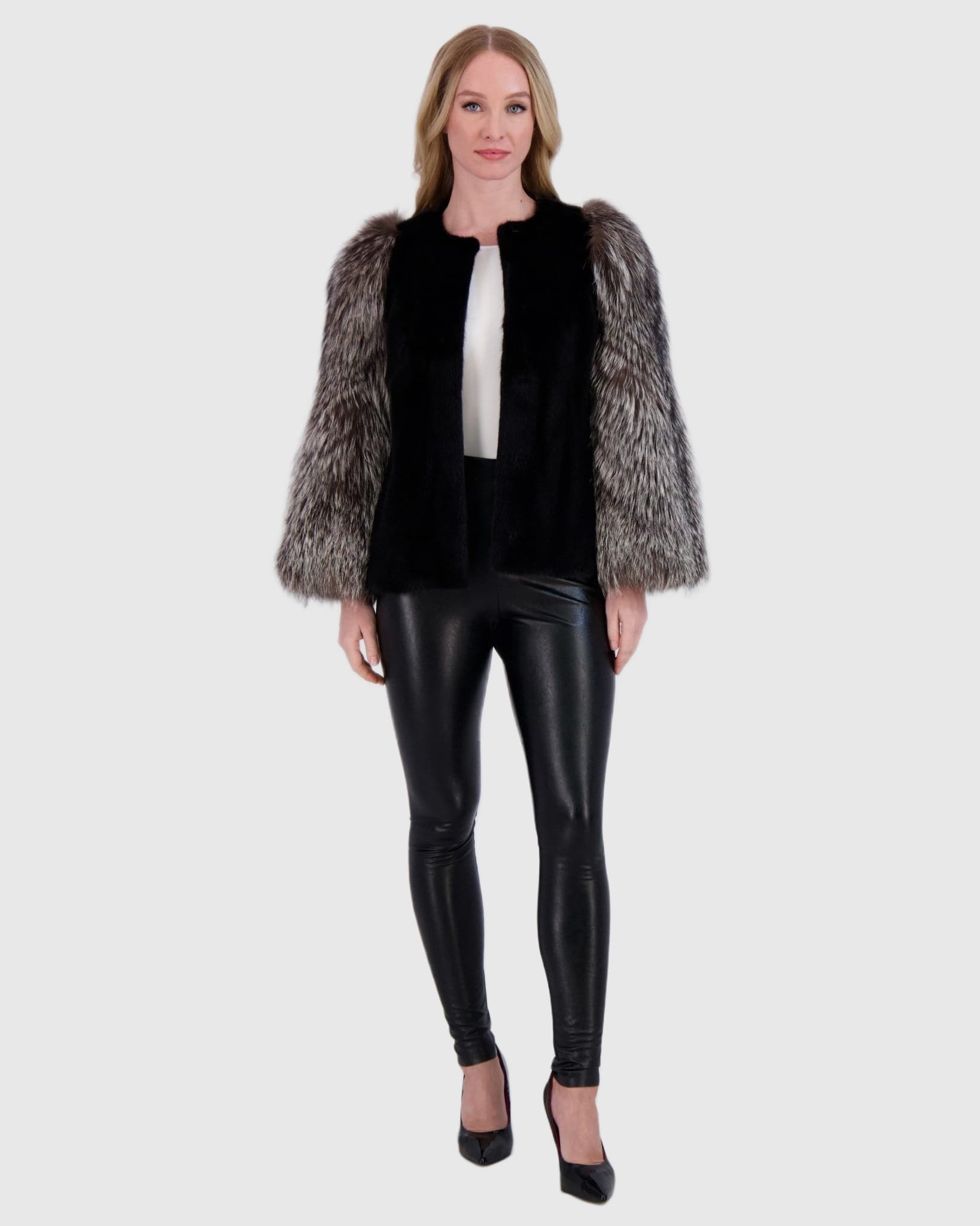 #Color_BLACK/SILVER FOX